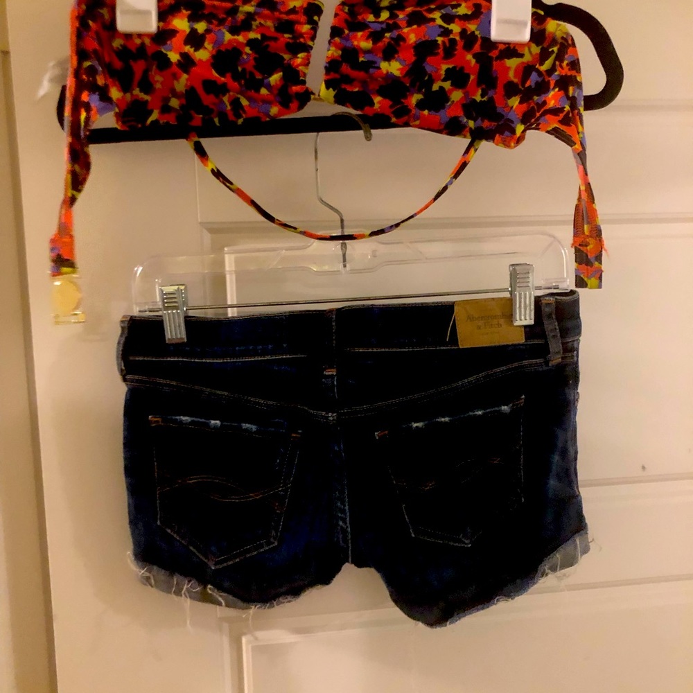 Bikini top Abercrombie shorts ann Taylor blazer